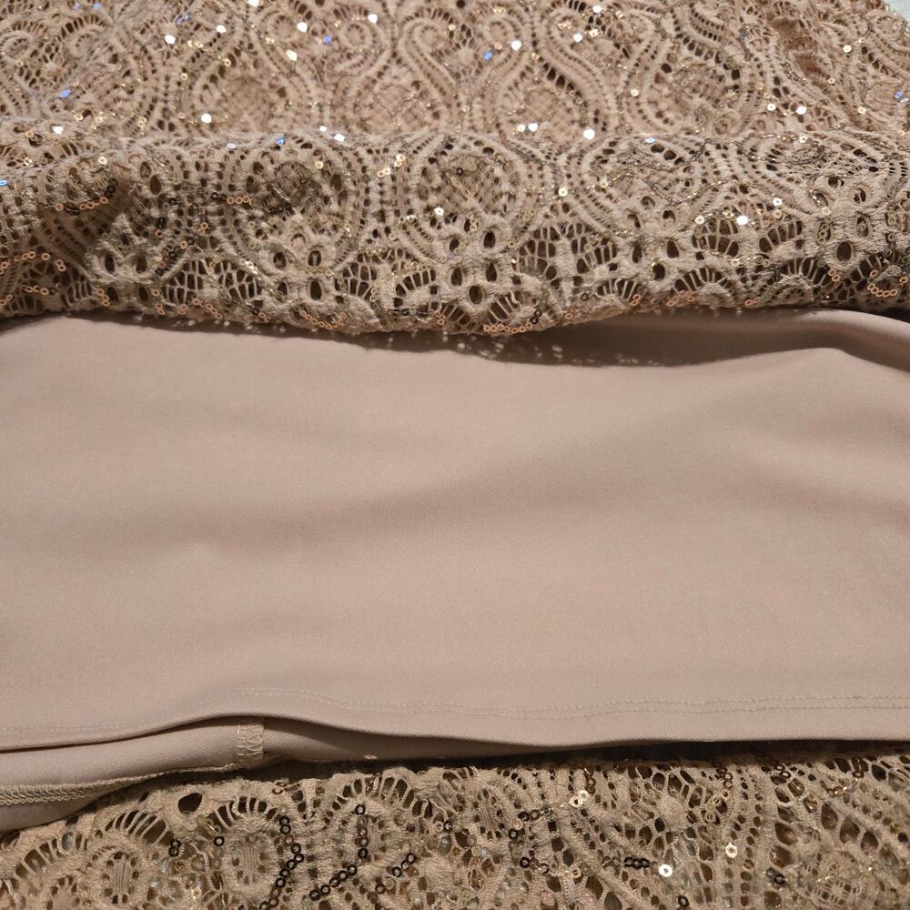 Marina Sequined Lace Gown Blush pink Feminine Mother of the bride Glamorous - Picture 11 of 13